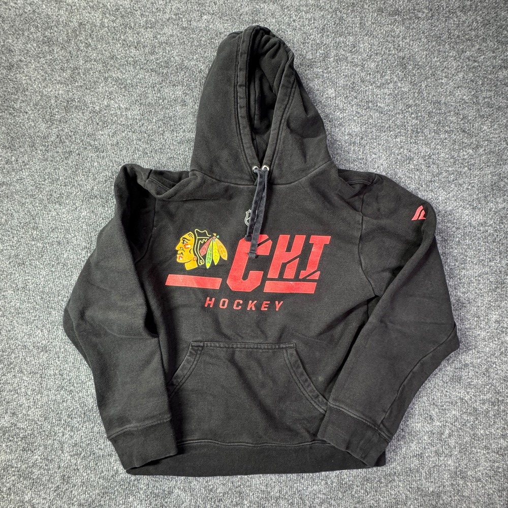 Chicago Blackhawks Fanatics Hoodie Mens S Black Hockey Pullover NHL